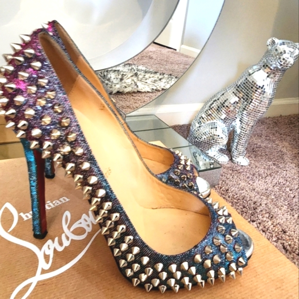 Christian Louboutin Purple Spiked Heels - Picture 12 of 17